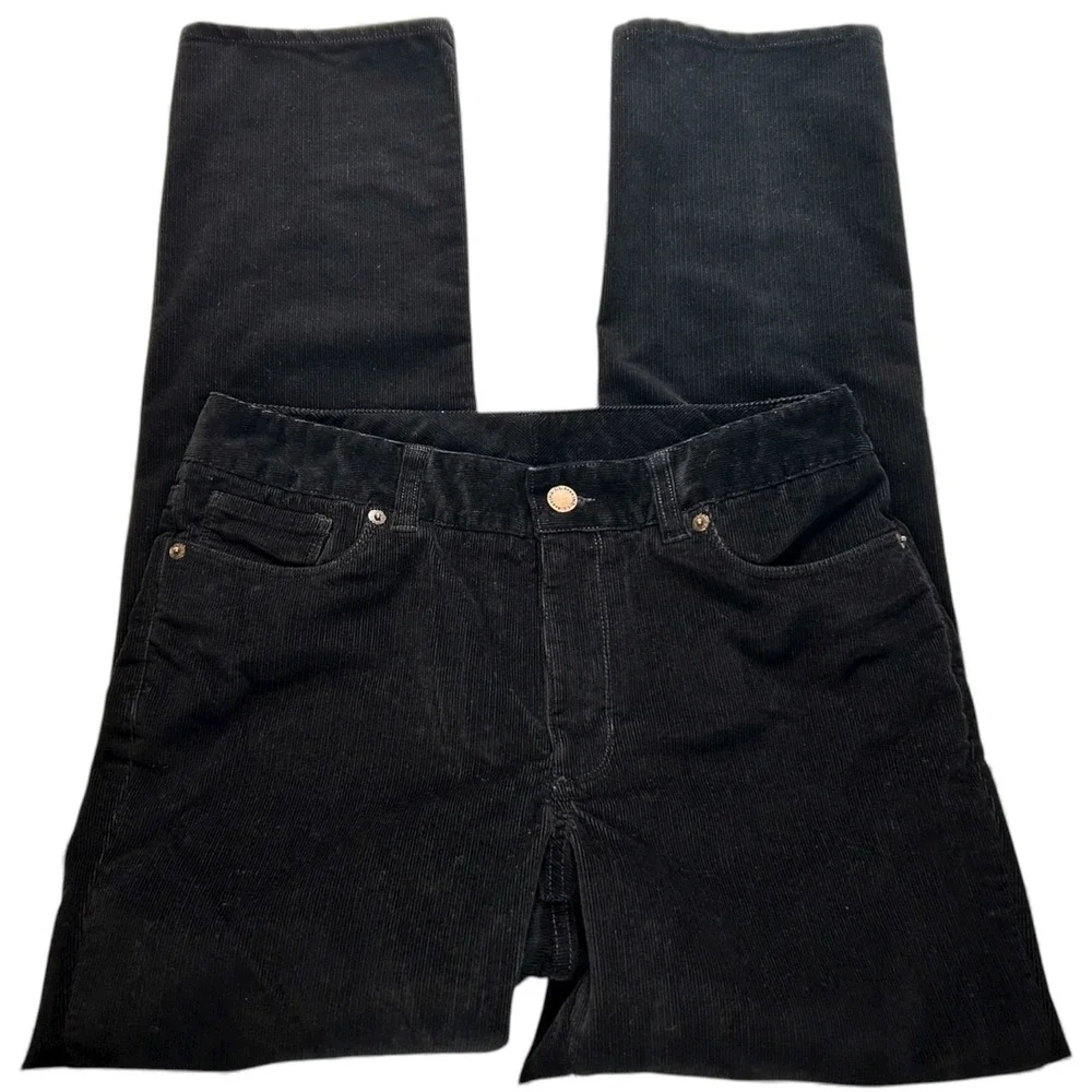 L.L. Bean Favorite Fit Women's Black Corduroy Cord Jeans Pants Straight -Size 6 - Picture 3 of 6